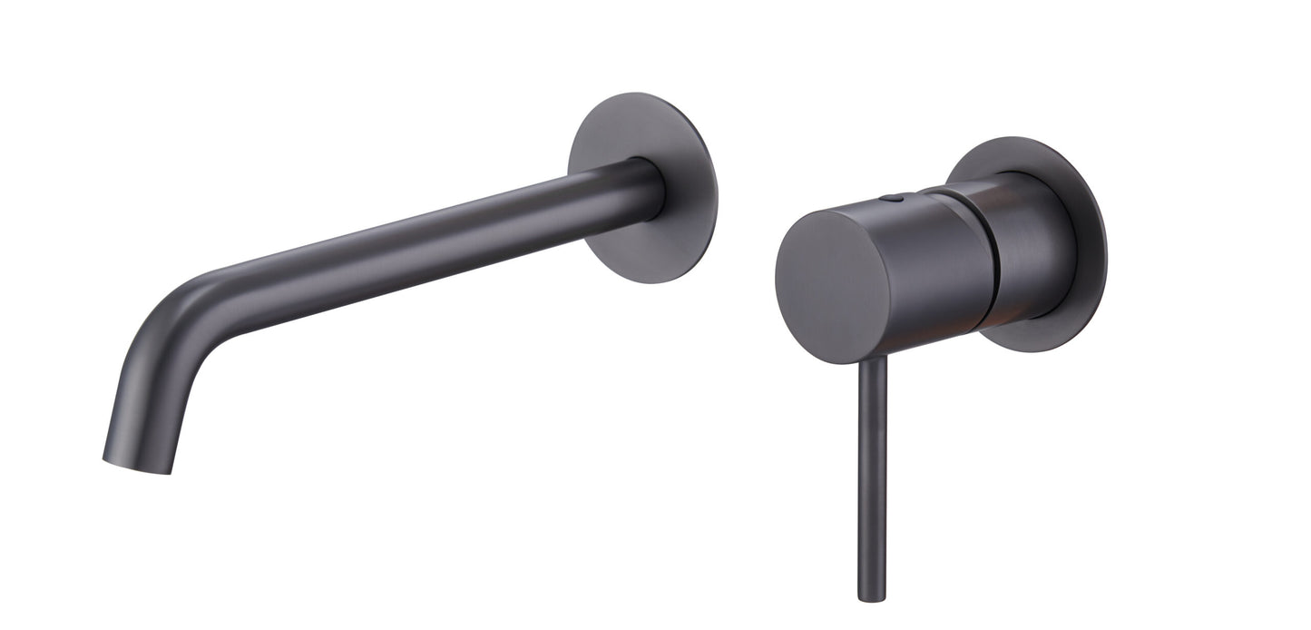 Eengreeps wastafelmengkraan inbouw Monza black gun metal