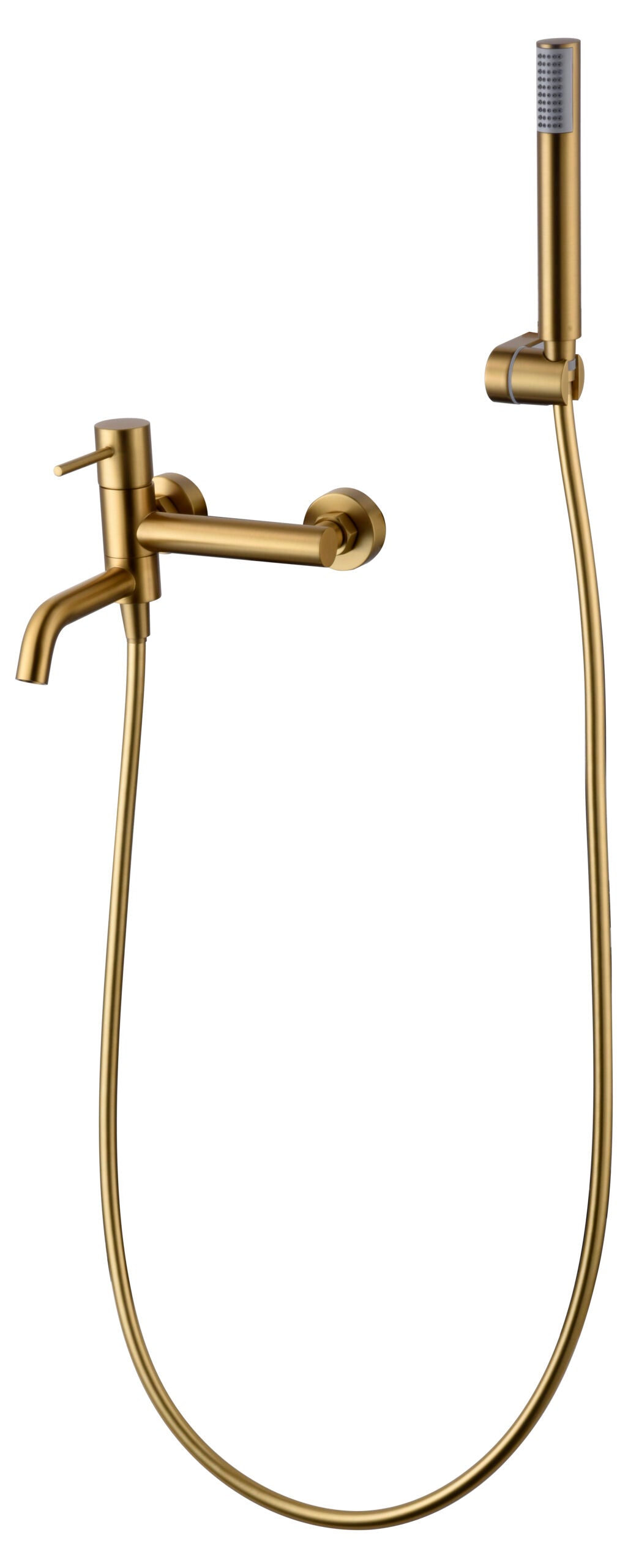 Eengreeps bad/douchemengkraan Monza geborsteld goud