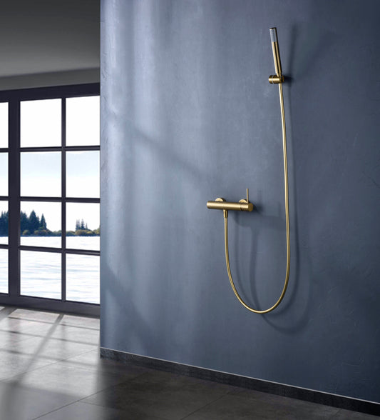 Eengreeps douchemengkraan Monza geborsteld goud