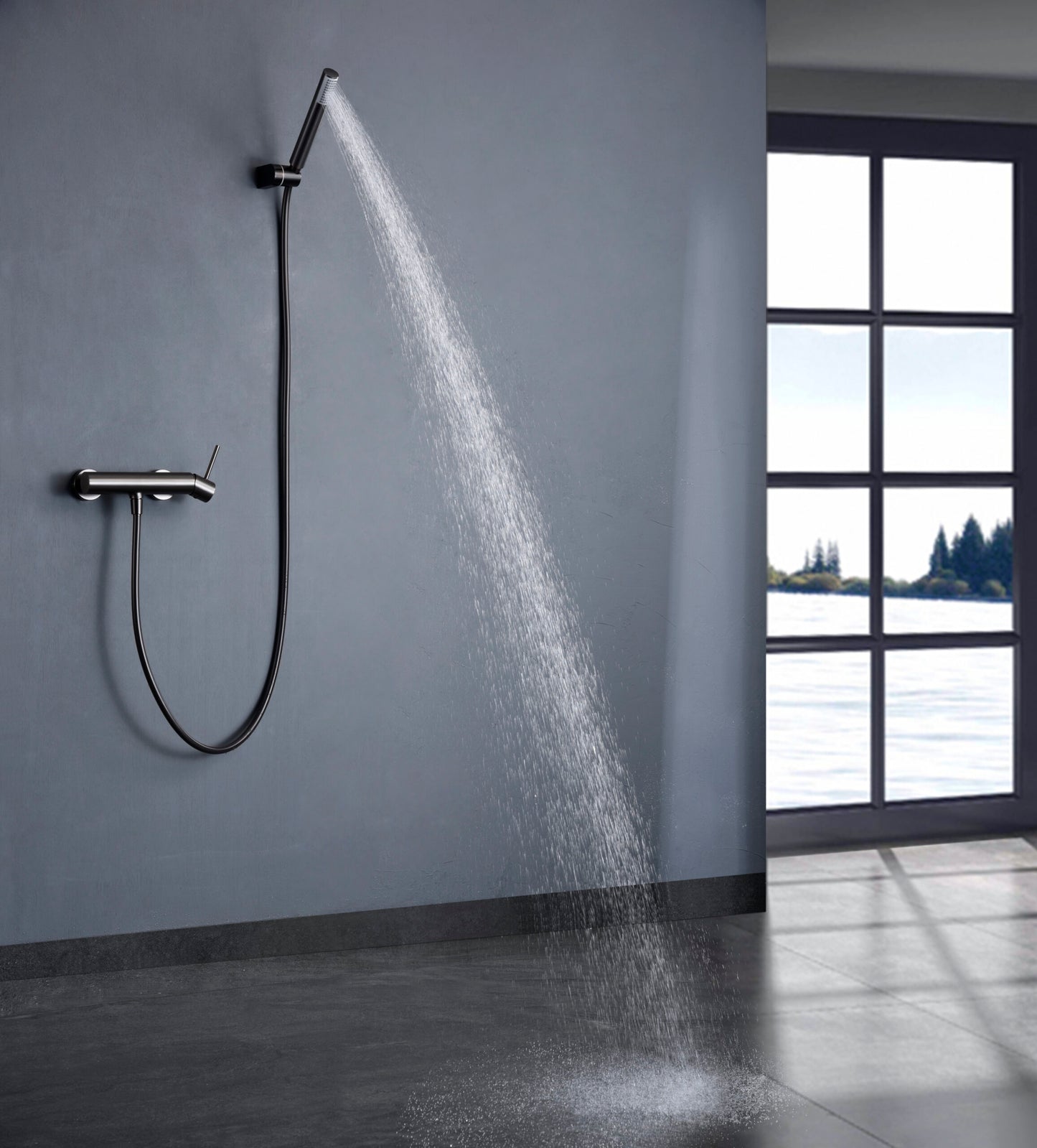Eengreepsdouchekraan Monza black gun metal