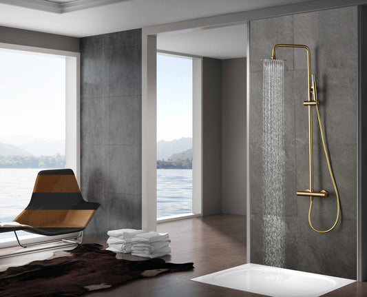 Thermostatische doucheset Monza geborsteld goud