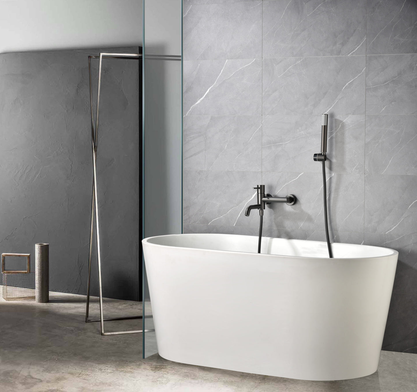 Eengreeps bad/douche Monza black gun metal