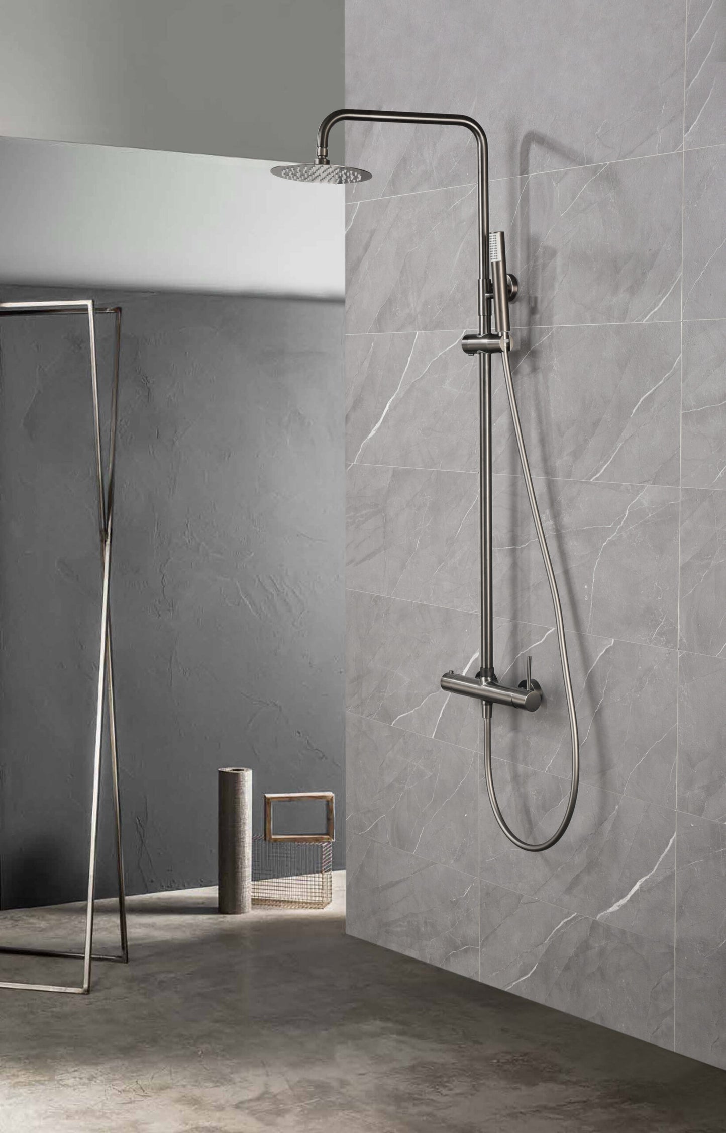 Eengreepsdoucheset Monza black gun metal