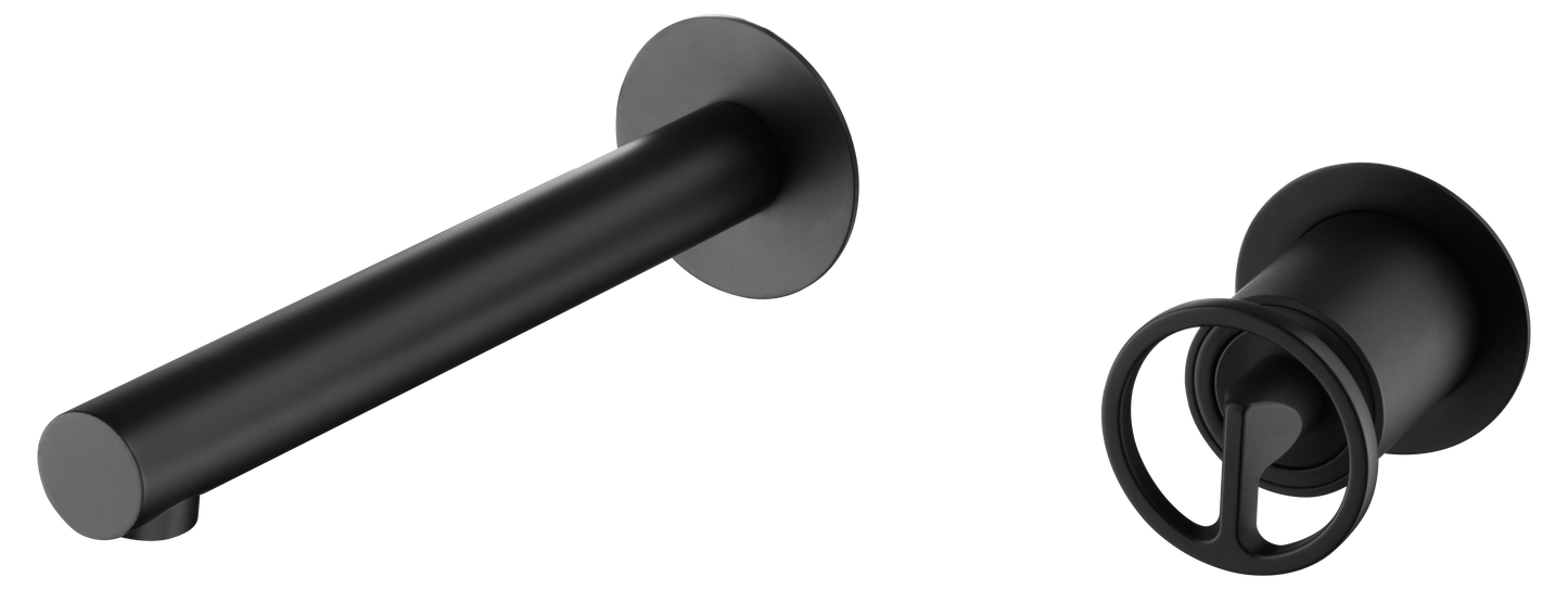 Eengreeps mengkraan voor inbouw wastafel Olimpo matzwart