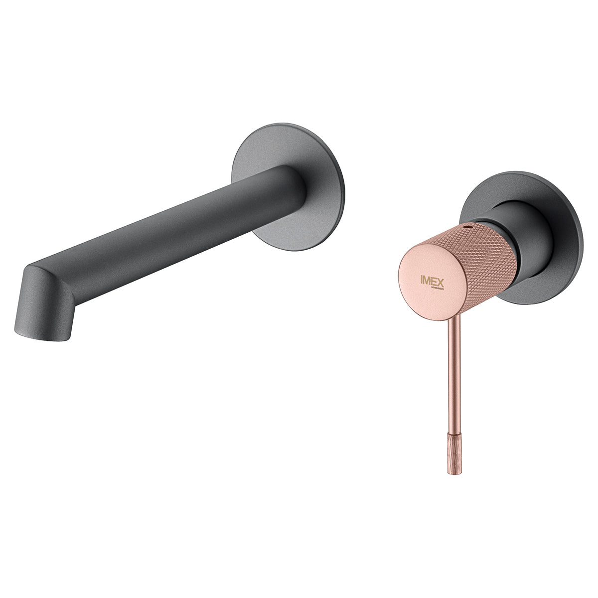 Eengreeps mengkraan voor wastafel Line matgrijs / champagne