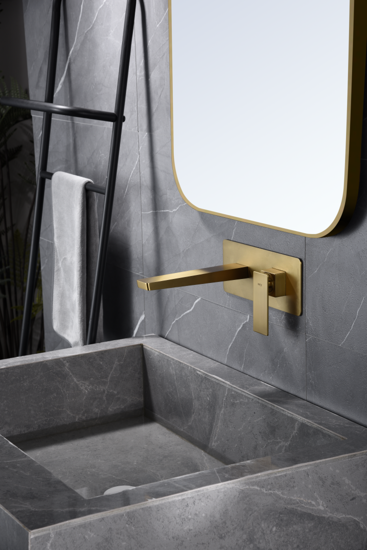 Inbouw-wastafelmengkraan met één hendel Pisa geborsteld goud