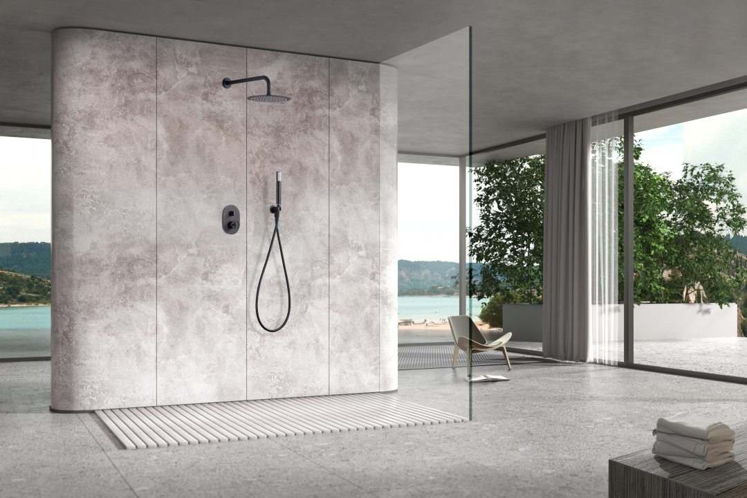 Inbouwdoucheset Olimpo matzwart