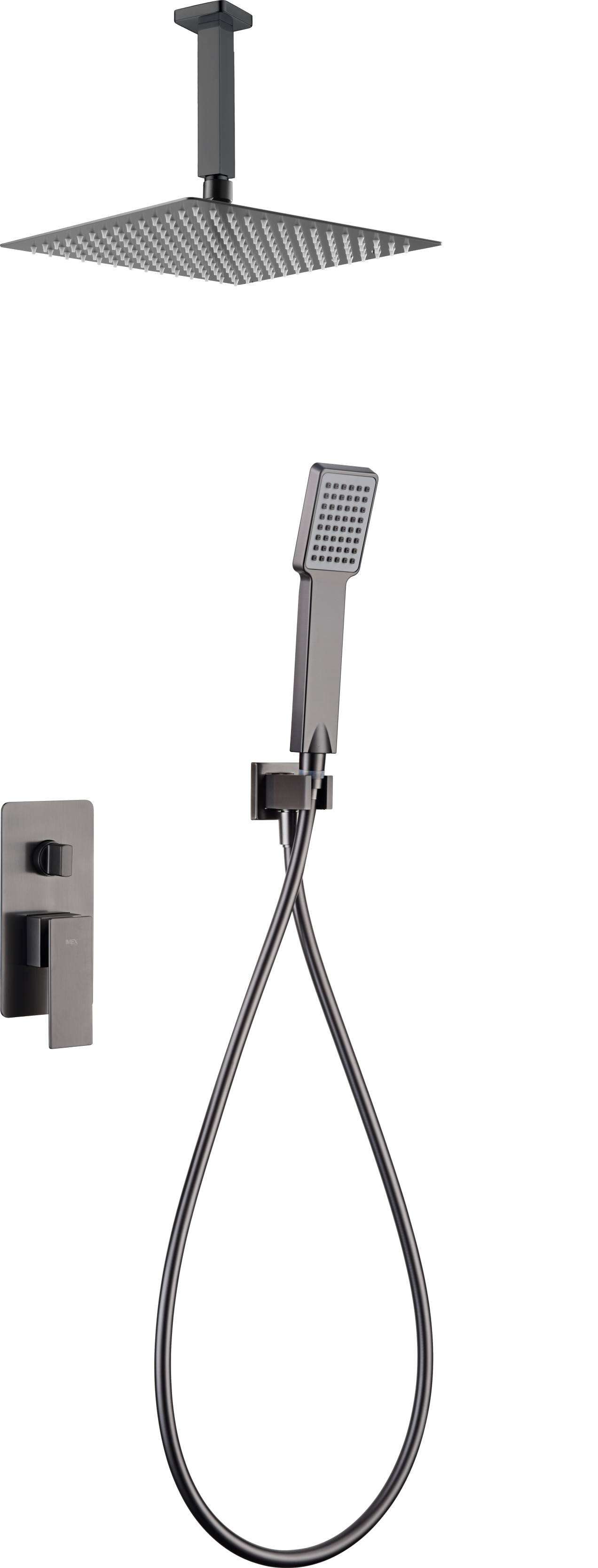 Inbouw eengreeps doucheset Catania black gun metal