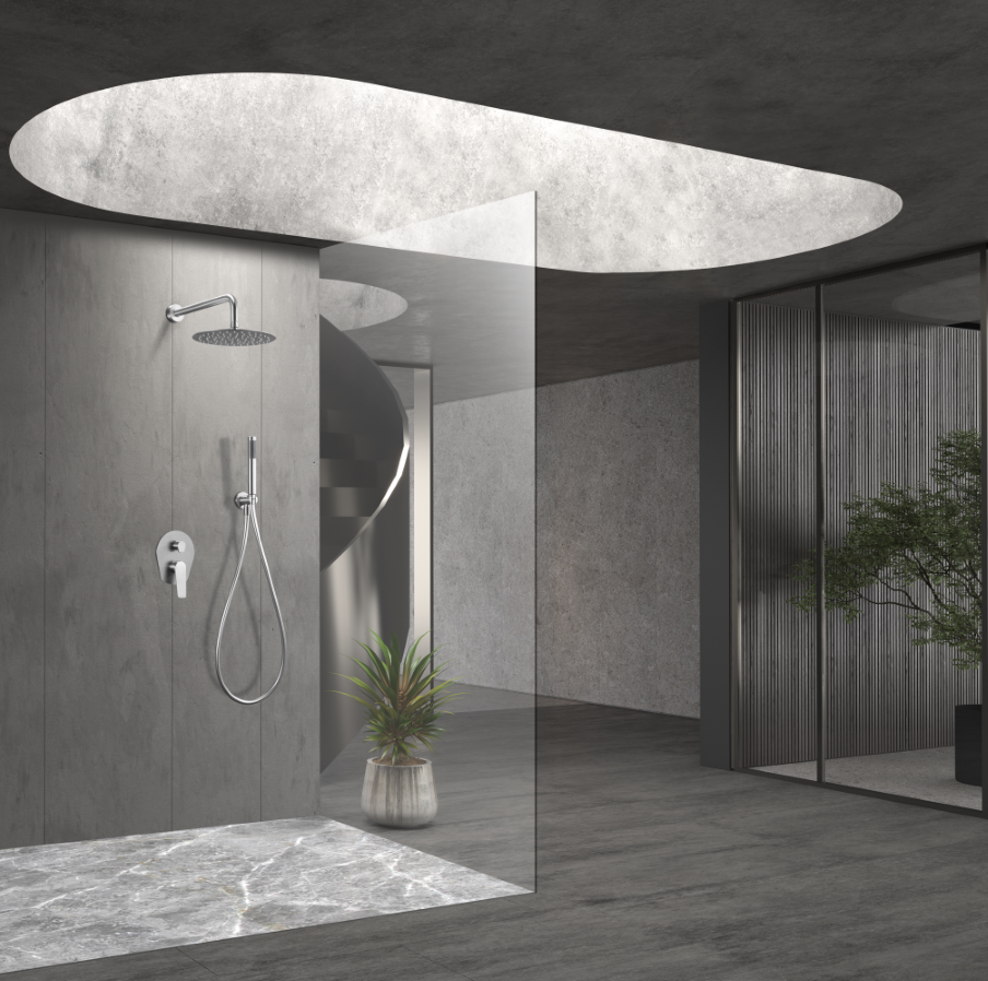 Eengreepsdoucheset voor inbouw Delos (roestvrij staal S.316)