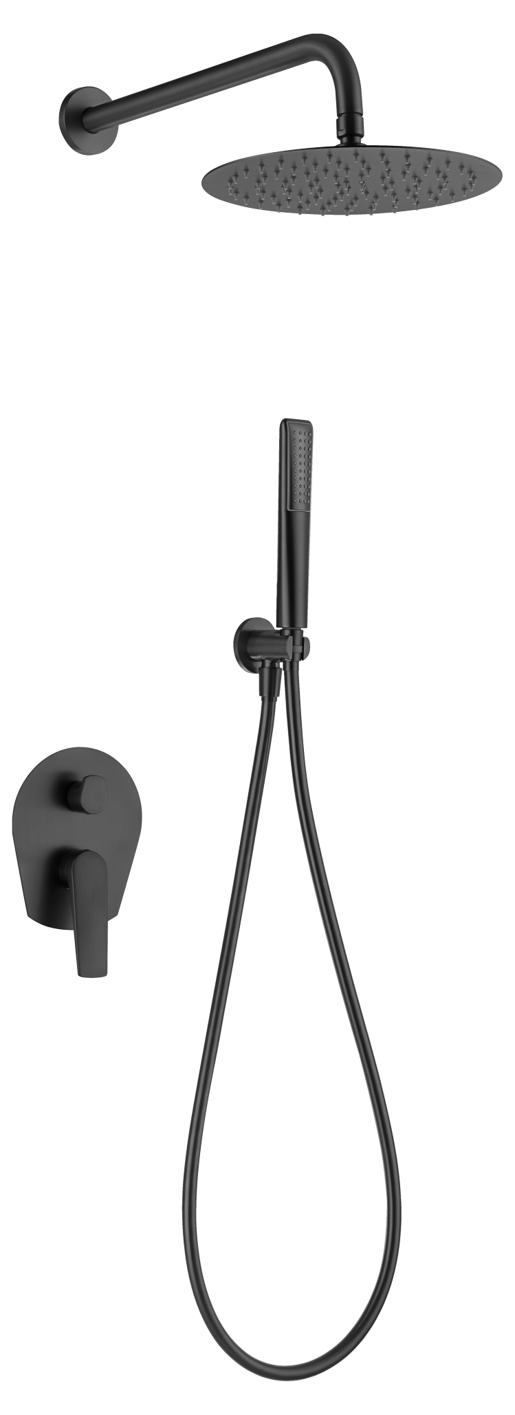 Delos inbouwdoucheset met één hendel, matzwart