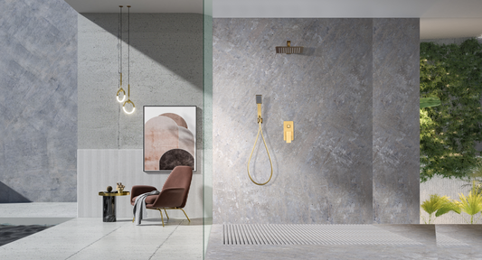 Inbouw-doucheset met één hendel Pisa geborsteld goud