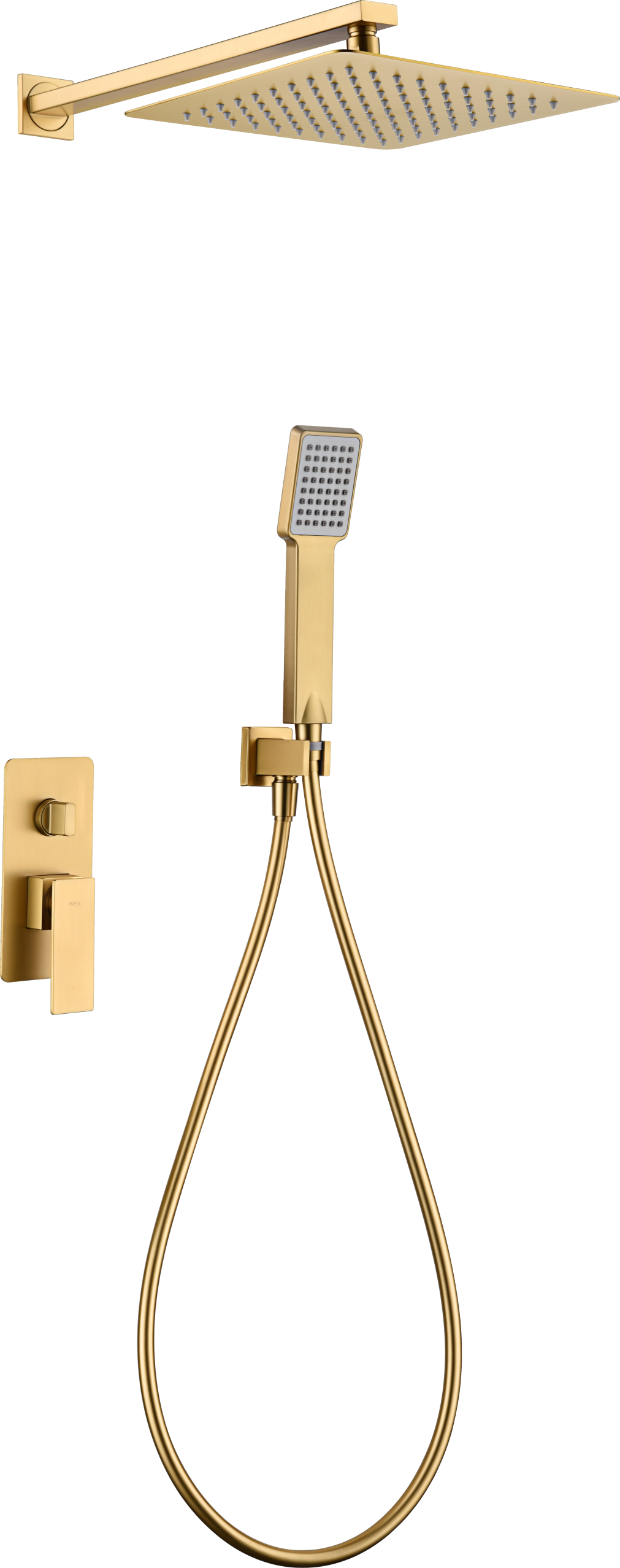 Inbouw-doucheset met één hendel Pisa geborsteld goud