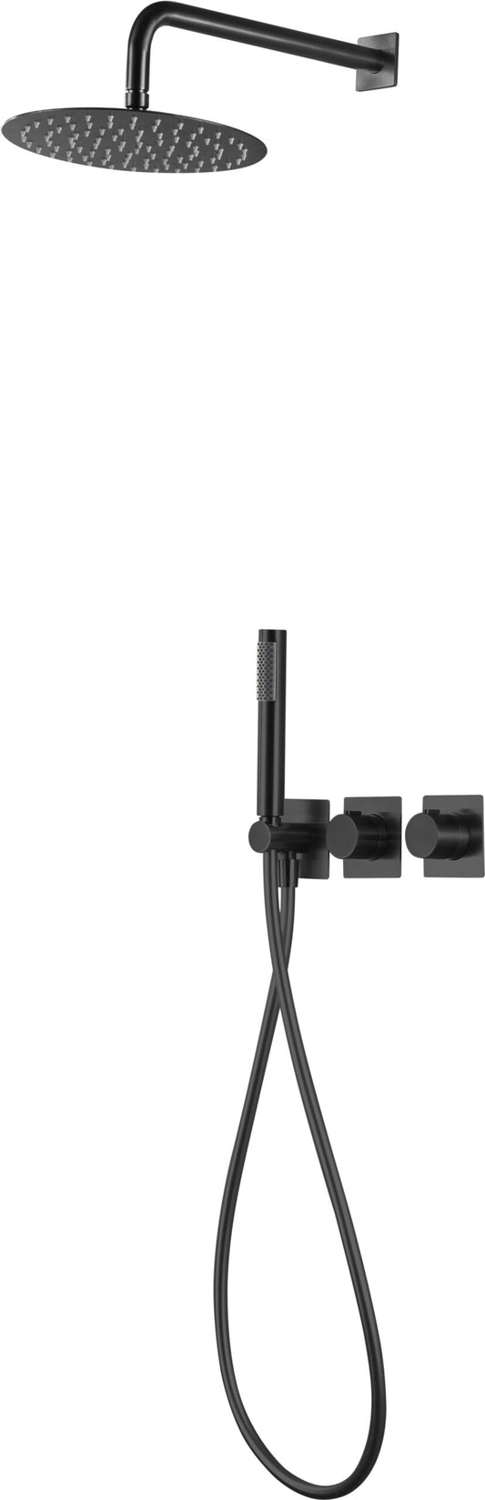 Thermostatische inbouwdoucheset Tibet matzwart