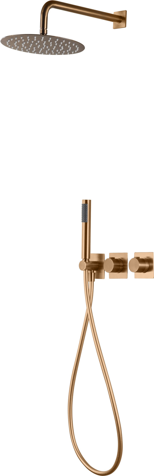 Thermostatische inbouwdoucheset Tibet geborsteld roségoud