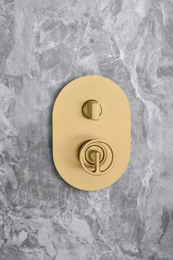 Inbouwdoucheset Vesubio geborsteld goud