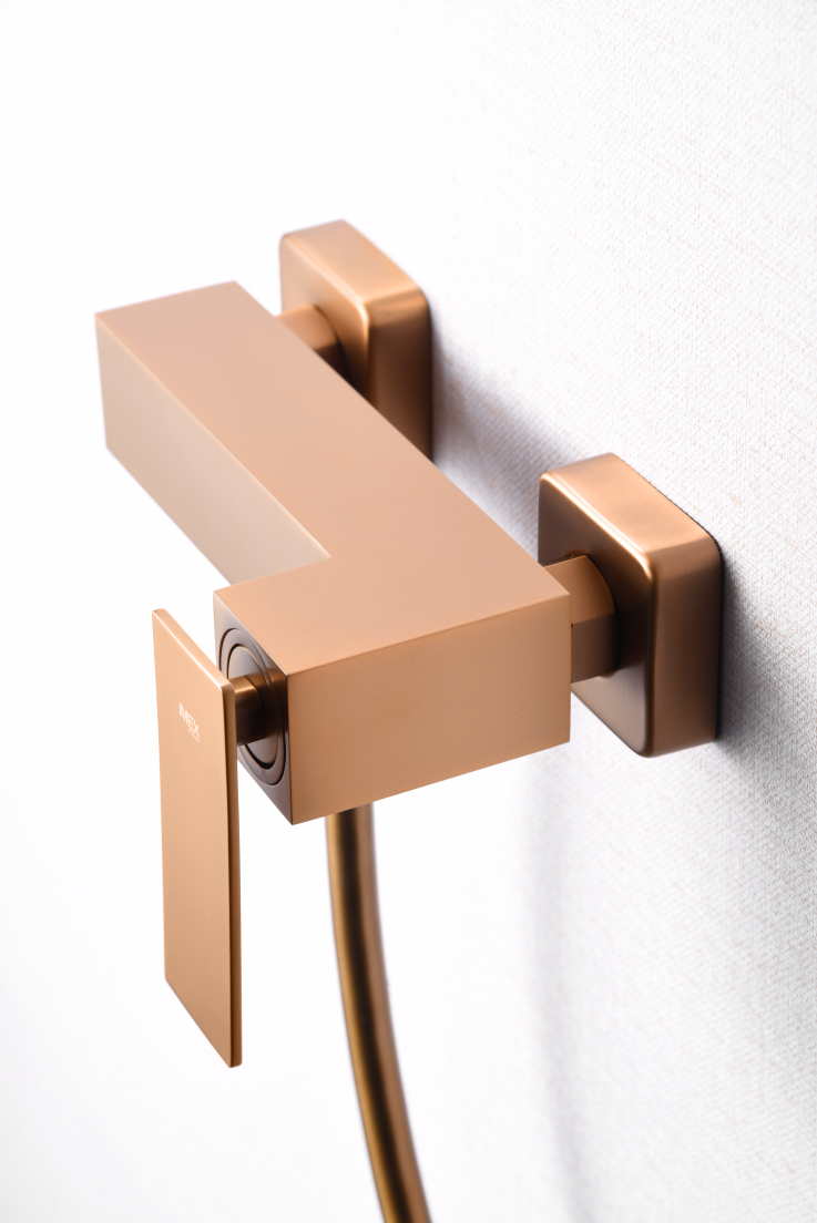 Eengreeps douchemengkraan Pisa geborsteld roségoud