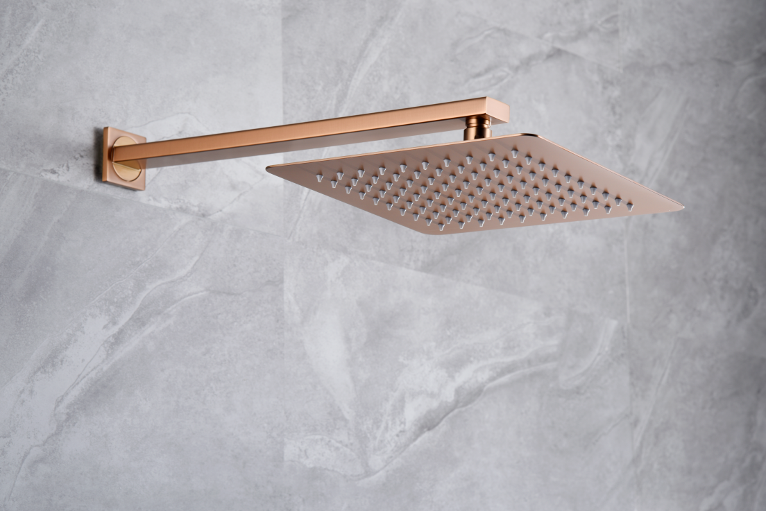 Eengreeps inbouwdoucheset Pisa geborsteld roségoud